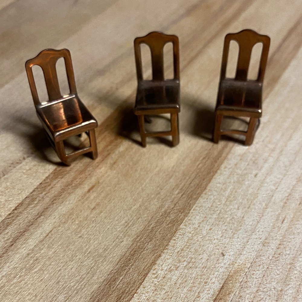 Miniature Copper Chairs Set